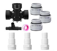 Honseadek Válvula desviadora de piscina de 3 vías de 1.5 pulgadas con kit de adaptador de manguera para sistema de bomba de filtro de piscina sobre el suelo, incluye juntas tóricas y accesorios de