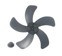 Honseadek Ventilador de cinco aspas de 16 pulgadas, piezas de repuesto, con cubierta de tuerca, para ventilador de mesa de ventilador de pie, sistema de refrigeración de bajo ruido, gris 20 cm