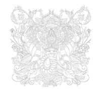 Honsell 12134 - Bastidor con diseño de Elefante, Formato 30 x 30 cm, Motivo preimpreso, para Colorear con Pinturas acrílicas, Acuarelas y óleo, y rotuladores de Colores