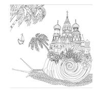Honsell 12139 - Bastidor con Motivo de Caracol, Formato 30 x 30 cm, diseño preimpreso para Colorear con Pinturas acrílicas, Acuarelas y óleos y rotuladores de Colores