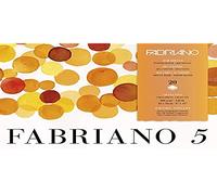 Unbekannt Fabriano Disegno 5-Cartulina para Acuarela (Grano Fino, 300 g/m², 23 x 21 cm, 20 Hojas, 4 Caras, encolado, sin Cloro ni ácido), Blanco