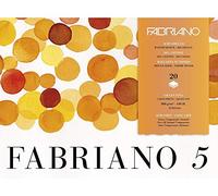 Unbekannt Fabriano Disegno 5-Cartulina para Acuarela (Grano Fino, 300 g/m², 31 x 41 cm, 20 Hojas, 4 Caras, sin Cloro ni ácidos), Color Blanco
