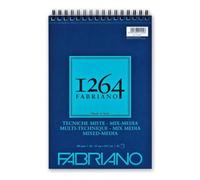Fabriano Cuaderno de espiral Mix Media 1264 – 300 g/m² A4, 30 hojas, blanco natural, sin ácidos