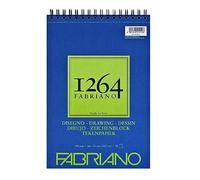 Honsell 19100646 Fabriano Disegno - Bloc de dibujo con espiral, 1264, 180 g/m², DIN A4, 50 hojas de papel satinado de grano medio, sin ácidos, para todas las técnicas de secado