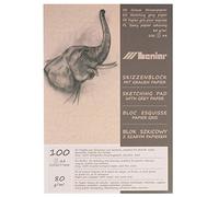 Honsell 31221 - Bloc de dibujo (80 g/m², DIN A4, 100 hojas, 100% papel reciclado ecológico con superficie rugosa, para dibujar y esbozar)