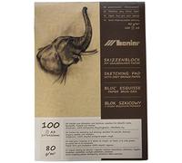 Honsell 31222 - Bloc de bocetos de 80 g/m², DIN A3, 100 hojas, 100% de papel reciclado ecológico con superficie rugosa, para dibujar y esbozar