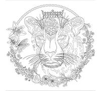 Honsell-Bastidor león, Formato 30 x 30 cm, diseño preimpreso, para Colorear con Pinturas acrílicas, Acuarelas y óleos y rotuladores y lápices de Colores, Blanco (12119)