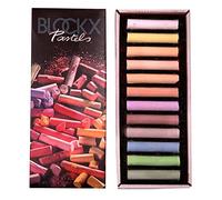 Honsell Blockx 49915 - Juego de 12 tizas pastel brillantes en caja fina hecha a mano con pigmentos puros, colores brillantes y de alta opacidad, multicolor