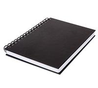 Honsell Cuaderno de bocetos con Espiral con Tapa Dura, DIN A5, Vertical, 60 Hojas, 140 g/m², Papel de Dibujo Mate, borrado, sin ácidos y Resistente al envejecimiento, Negro, Blanco