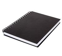 Honsell Cuaderno de bocetos con Espiral y Tapa Dura DIN A3, Formato Vertical, 60 Hojas, 140 g/m², Papel Mate, a Prueba de borrado, sin ácidos y Resistente al envejecimiento, Negro, Blanco