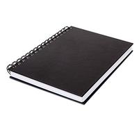 Honsell Cuaderno de bocetos con Espiral y Tapa Dura DIN A4, Formato Vertical, 100 Hojas, 110 g/m², Papel Puro, borrar, Libre de ácidos y Resistente al envejecimiento, Negro Blanco