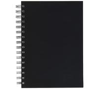 Honsell Cuaderno de bocetos con Espiral y Tapa Dura DIN A5, Formato Vertical, 100 Hojas, 110 g/m², Papel de Dibujo Puro, borrado, sin ácidos y Resistente al envejecimiento, Negro Blanco