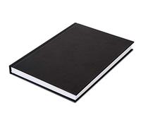 Honsell Cuaderno de bocetos DIN A5 Vertical, 60 Hojas, 140 g/m², Encuadernado, Tapa Dura, Papel de Dibujo Mate, borrado, sin ácidos y Resistente al envejecimiento, Negro, Blanco