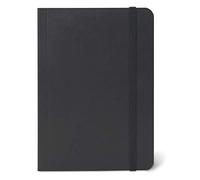 Honsell Cuaderno de bocetos negro con cierre de banda elástica, DIN A5, hojas de 80 g/m², papel cartucho blanco natural, ácido para todas las técnicas secas como lápiz, carbón, pastel