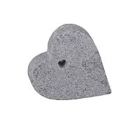 Honsell Esteatita con Agujero, Colgante de corazón en Color Negro, con Orificio de 4 mm, Aprox. 4 x 4 x 1 cm, de Roble Suave, Ideal también para niños, Piedra Cuero, carbón, talla única