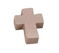 Honsell Esteatita con Agujero, Colgante de Cruz en Color marrón, con Orificio de 4 mm, Aprox. 4 x 3 x 1 cm, de Roble Suave, Ideal también para niños, latón, Multicolour, talla única