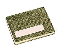 Honsell Leporello - Cuaderno de bocetos (22 hojas, 44 páginas, cartón natural chino, 25 x 17 cm, 300 g/m², cubierto con brocado como tela de oliva), color verde y blanco