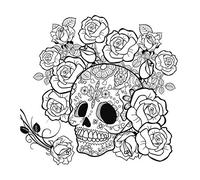 Honsell-Marco Calavera, Formato 30 x 30 cm, diseño preimpreso, para Colorear con Pinturas acrílicas, Acuarelas y óleos y rotuladores de Colores, Blanco (12140)