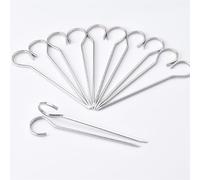 HONSHEN Brochetas planas de acero inoxidable de 4.75 pulgadas, mini pinchos de aguja corta para barbacoa, varillas para hornear, maíz en la parrilla, 12 piezas (barbacoa plana de 4.75 pulgadas 12)