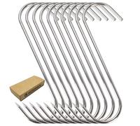 HONSHEN Paquete de 10 ganchos en S de acero inoxidable de 10 pulgadas para colgar ganchos de carnicero