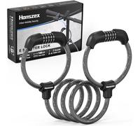 Honszex Candado Patinete Electrico, Candado de Combinación 5 Dígitos | Candado Bicicleta Antirrobo 120cm x 12mm, Cerradura de Cable de Doble Cilindro para Patinete Electrico/ Bicicleta