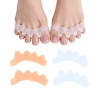 Hontaog 2 Pares Separadores de Dedos de los Pies, Toe Separador, Separador Dedos Pie Silicona, Protector Dedos Pie, Separadores de Dedos del Pie, Almohadillas para Pies Comforty, Talla Única