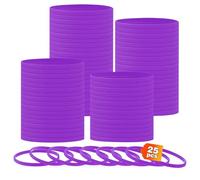 HONTIUS 0.24'' 25 Piezas Pulseras de Silicona, Morado Pulseras Elásticas de Goma, Pulsera de Silicona Elástica para Hombre Mujeres Mayor de Fiestas Deportes-6mm de Ancho Súper Estrecho