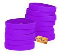 HONTIUS 12 Piezas Pulseras de Silicona, Pulseras Elásticas de Goma, Azul Pulsera de Silicona para Hombre Mujeres Mayor de Deportes Púrpura