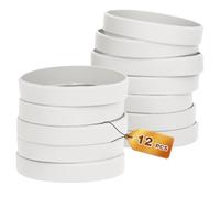 HONTIUS 12 Piezas Pulseras de Silicona, Pulseras Elásticas de Goma, Azul Pulsera de Silicona para Hombre Mujeres Mayor de Deportes Blanco