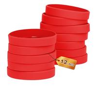 HONTIUS 12 Piezas Pulseras de Silicona, Pulseras Elásticas de Goma, Azul Pulsera de Silicona para Hombre Mujeres Mayor de Deportes Rojo