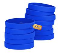 HONTIUS 12 Piezas Pulseras de Silicona, Pulseras Elásticas de Goma, Azul Pulsera de Silicona para Hombre Mujeres Mayor de Deportes Azul