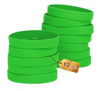 HONTIUS 12 Piezas Pulseras de Silicona, Pulseras Elásticas de Goma, Azul Pulsera de Silicona para Hombre Mujeres Mayor de Deportes Verde