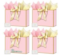 HONTIUS 15.75" Bolsa Regalo Grande, 4 Piezas Bolsas de Regalo con Papel de Pañuelos de Papel y Tarjetas, 40cm Elegante Bolsa Regalo XXL Gift Bags Maxi para Cumpleaños Fiestas Celebraciones Boda B