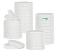 HONTIUS 50 Piezas Pulseras de Silicona, 8'' Reutilizables Pulseras Elásticas de Goma, Pulsera de Silicona Elástica para Hombre Mujeres Mayor de Fiestas Deportes Blanco
