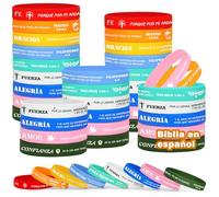 HONTIUS 8'' 18 Piezas Pulseras de Silicona con Cristiana, Pulsera para la Biblia Religiosas Goma Hombre Mujeres Iglesia Escuela Navidad Pascua 9 citas de la Biblia, 9 colores B