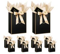 HONTIUS Bolsa de regalo grande, 10 bolsas de regalo de 12.6 pulgadas para regalos, bolsa de papel grande con papel de seda, 32 x 25 x 10 cm, boda, fiesta de cumpleaños, regalo de dama de honor, bolsa