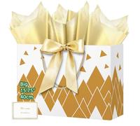 HONTIUS Bolsa Regalo, 15.75" Cuadrado Bolsa Regalo Grande con Papel de Pañuelos de Papel y Tarjetas, 40 * 30 * 12.5cm Bolsas de Regalo Gift Bags con Sonrisa para Cumpleaños Fiestas S