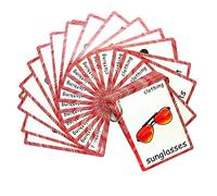 HONTOUSIP 36 - Clothing Flash Cards English - Educational Learning Picture & Memory Games Cards for Kids(English Word Learning Card & Pocket Size Flash Card for Children and Preschool),12x9cm