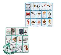 HONTOUSIP Animales marinos y animales partes del cuerpo tarjetas flash para niños pequeños y niños | Tarjetas de bolsillo de aprendizaje | Para jardín de infantes/profesor/terapeutas de autismo