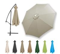 HonunGron Toldo De Recambio De Sombrilla 2,7m/3,0m/3,5m/4,0m para 6/8 Brazos, Cubierta De Sombrilla De Tela De Repuesto, para Jardín, Patio, Terrazas, Playas (Taupe,4.0m / 8 Ribs)
