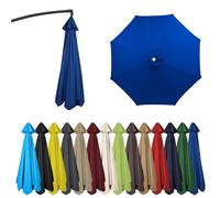 HonunGron UV50+ Tela De Recambio Sombrilla 2 M 2.7M 3M + 6/8 Varillas, Toldo De Repuesto Para Sombrilla De Patio Jardín, Cubierta De Repuesto para Parasol En Voladizo (3m 6 Ribs,Azul Real)