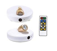 HONWELL Focos LED Para Techo,Luces de Pantalla Inalámbricas Pilas Aplique Pared con Control Remoto,Blanca Cálida 3000K,Giratorios de 180 °,Luz Focos Para Pintar,Armario,Pasillo -Dorado(2 Piezas)