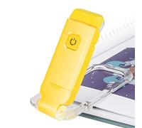 HONWELL Lámpara de lectura con clip LED Luz de libro, Luz de lectura para libros en la cama, Luz para el cuidado de los ojos, USB recargable, configuraciones de brillo para protección ocular, Amarillo