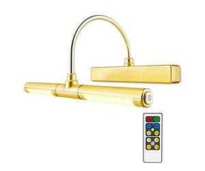HONWELL Luces de Pared con Control Remoto AA, Funciona con Pilas, Brazo oscilante de 180 Grados y Brillo Regulable, Temporizador para Diana, Pintura y Retrato