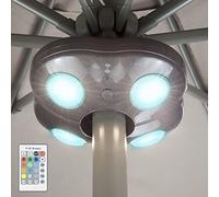 HONWELL Luz LED voladiza para sombrilla para exteriores, regulable, funciona con pilas, 12 colores cambiantes con control remoto RF