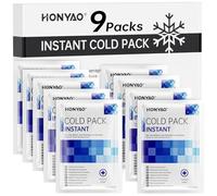 HONYAO Bolsa de Frío Instantáneo 9 Piezas, Hielo Instantáneo Desechable para Aliviar el Dolor Hinchazón Esguinces, Instant Ice Pack para Deportes Casa Viajes Senderismo Primeros Auxilios