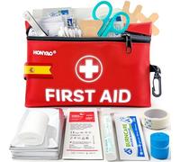 HONYAO Botiquín de Primeros Auxilios 105 Piezas, Mini Botiquin, Kit de Primeros Auxilios para Casa Viaje Senderismo Coche Moto Trabajo, Rojo