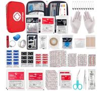 HONYAO Botiquín de Primeros Auxilios de 200 piezas, Mini Kit de Supervivencia Bolsa Médico de Emergencia Completo para Hogar Coche Barco Lugar Trabajo Mochila y Acampar Senderismo Viaje