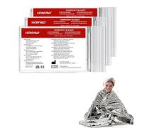 HONYAO Manta Térmica de Supervivencia 3 Piezas, 210×160 cm, Plata, para Emergencia y Rescate, Protege del Frío, la Lluvia y el Viento