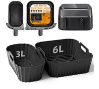 HONYAO Molde Silicona Freidora de Aire para Philips Airfryer Dual Basket 3000 Series 9L NA350/00, 2 Piezas Reutilizable Accesorios Freidora de Aire para Philips Steam Airfryer 5000 Serie NA550/00